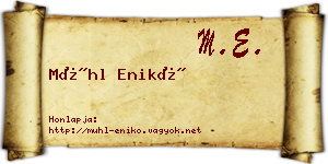 Mühl Enikő névjegykártya